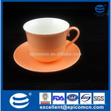 grace tea ware plates, grace tea ware tea cups, grace tea ware, bright orange color glazed new bone China coffee cup